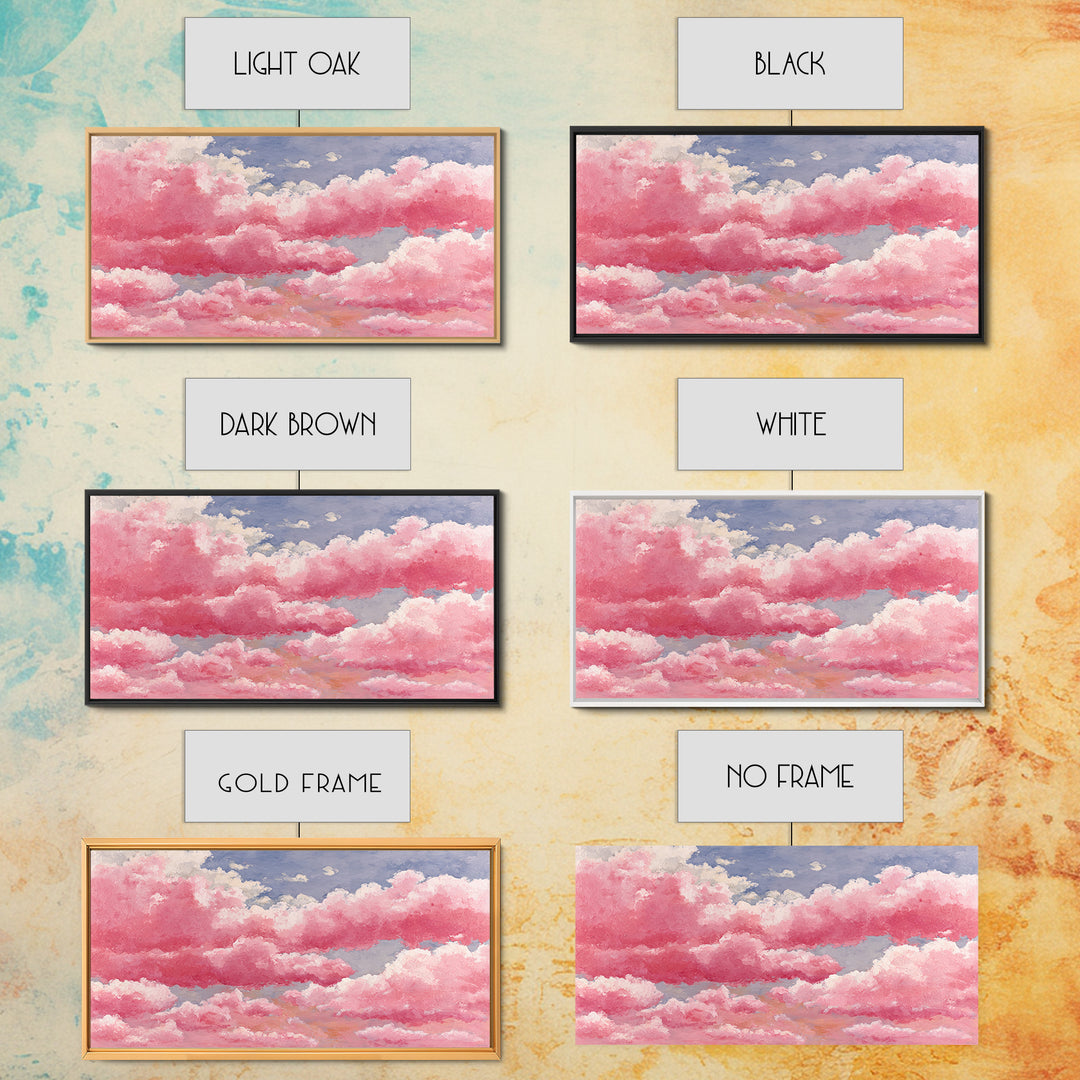All Pink Cloudscape Canvas Print, Monochrome Art, Contemporary Art, Living Room Decor, Oil Painting, Mono, Original Art, MON-2x1-32