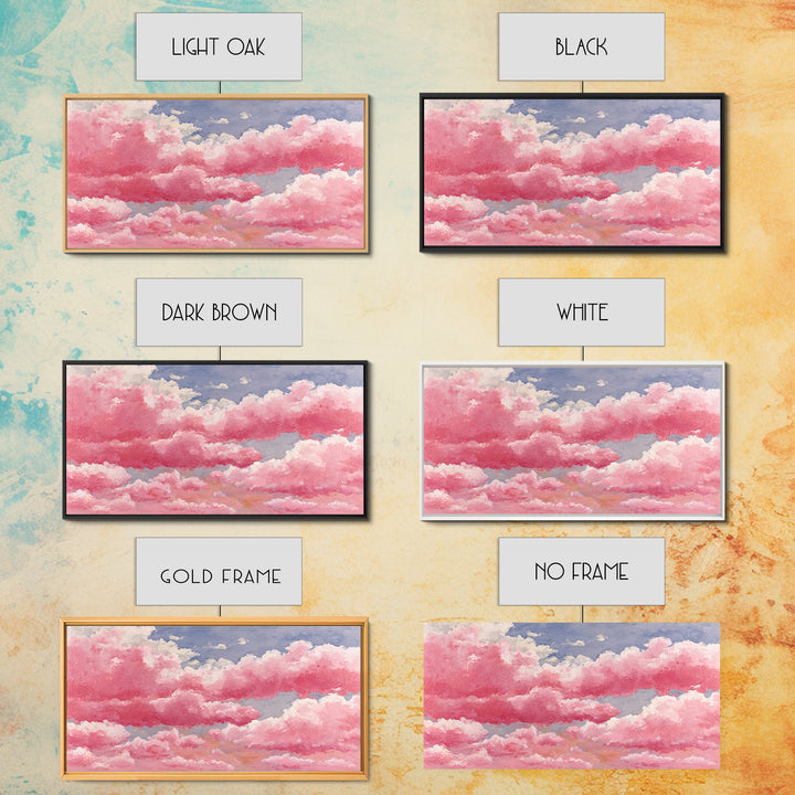 All Pink Cloudscape Canvas Print, Monochrome Art, Contemporary Art, Living Room Decor, Oil Painting, Mono, Original Art, MON-2x1-32