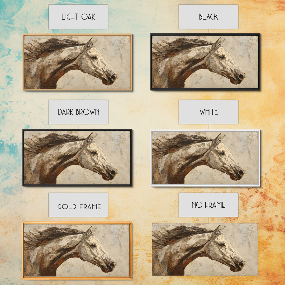 Sepia Horse Portrait Canvas Print, Monochrome Art, Digital Prints, Living Room Decor, Fine Art, Mono, Apartment Decor, MON-2x1-94