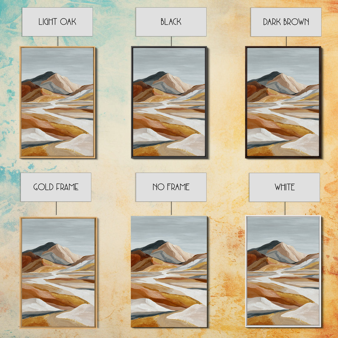 Warm Brown Desert Landscape Framed Canvas Print, Monochrome Art, Art Prints, Living Room Decor, Fine Art, Mono, Apartment Decor, MON-2x3-17