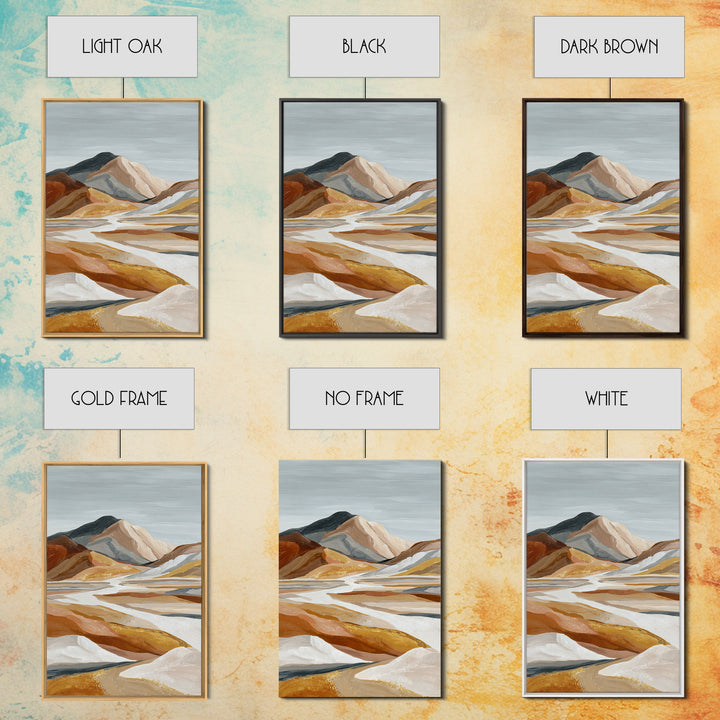 Warm Brown Desert Landscape Framed Canvas Print, Monochrome Art, Art Prints, Living Room Decor, Fine Art, Mono, Apartment Decor, MON-2x3-17