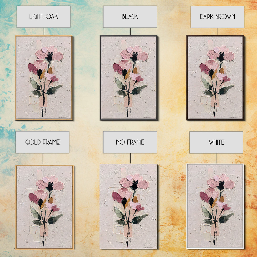 Monochrome Floral Bouquet Framed Canvas Print, Monochrome Art, Statement Artwork, Living Room Decor, Fine Art, Mono, Art Prints, MON-2x3-2