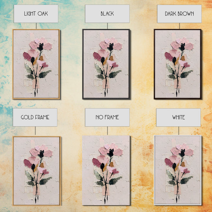 Monochrome Floral Bouquet Framed Canvas Print, Monochrome Art, Statement Artwork, Living Room Decor, Fine Art, Mono, Art Prints, MON-2x3-2
