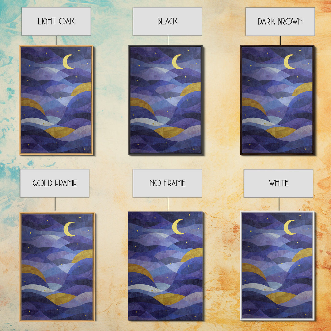 Purple Night Sky Canvas Print, Monochrome Art, Luxury Decor, Living Room Decor, Fine Art, Mono, Mid Century Modern, MON-2x3-23