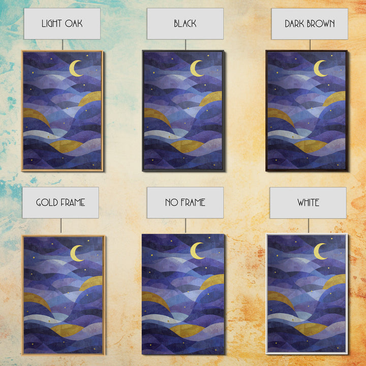 Purple Night Sky Canvas Print, Monochrome Art, Luxury Decor, Living Room Decor, Fine Art, Mono, Mid Century Modern, MON-2x3-23
