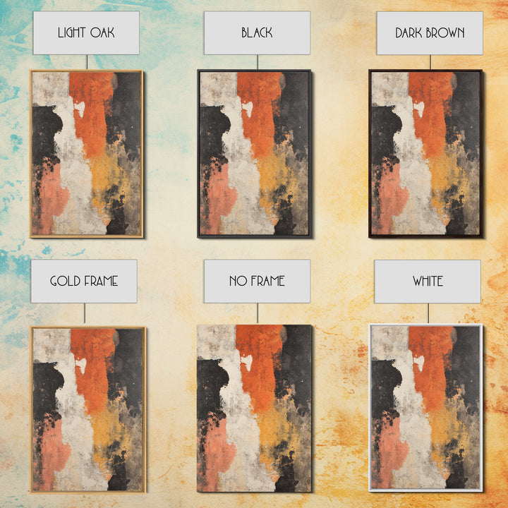 Burnt Orange Canyon Abstraction Framed Canvas Print, Monochrome Art, Bird Art, Living Room Decor, Fine Art, Mono, Boho Decor, MON-2x3-24