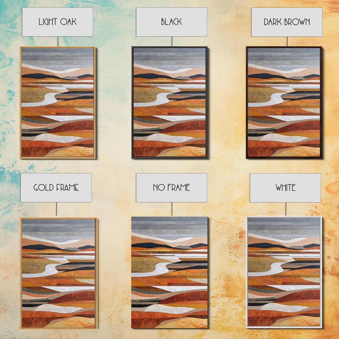 Warm Brown Desert Landscape Framed Canvas Print, Monochrome Art, Art Prints, Living Room Decor, Fine Art, Mono, Apartment Decor, MON-2x3-41