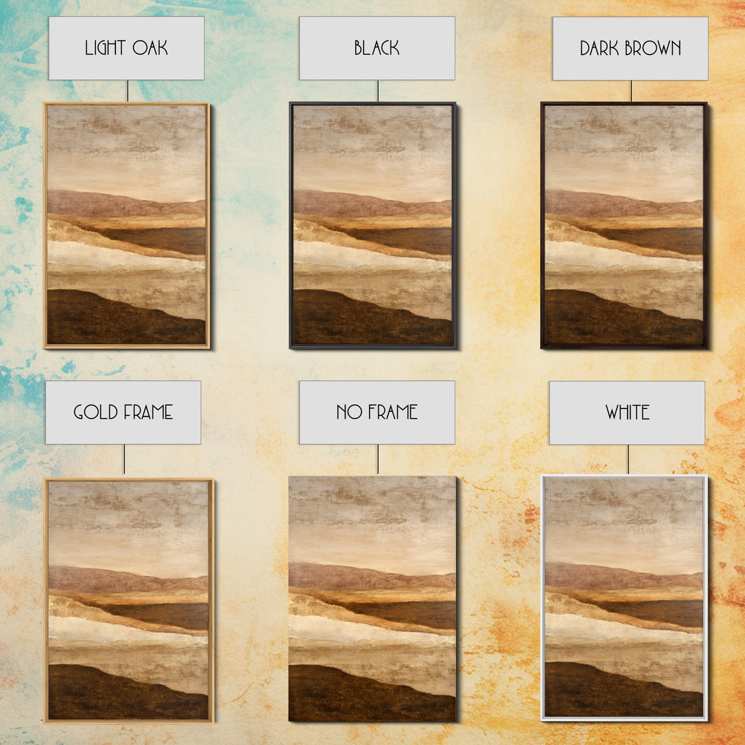 Warm Brown Desert Landscape Canvas Print, Monochrome Art, Digital Wall Art, Living Room Decor, Oil Painting, Mono, MON-2x3-65