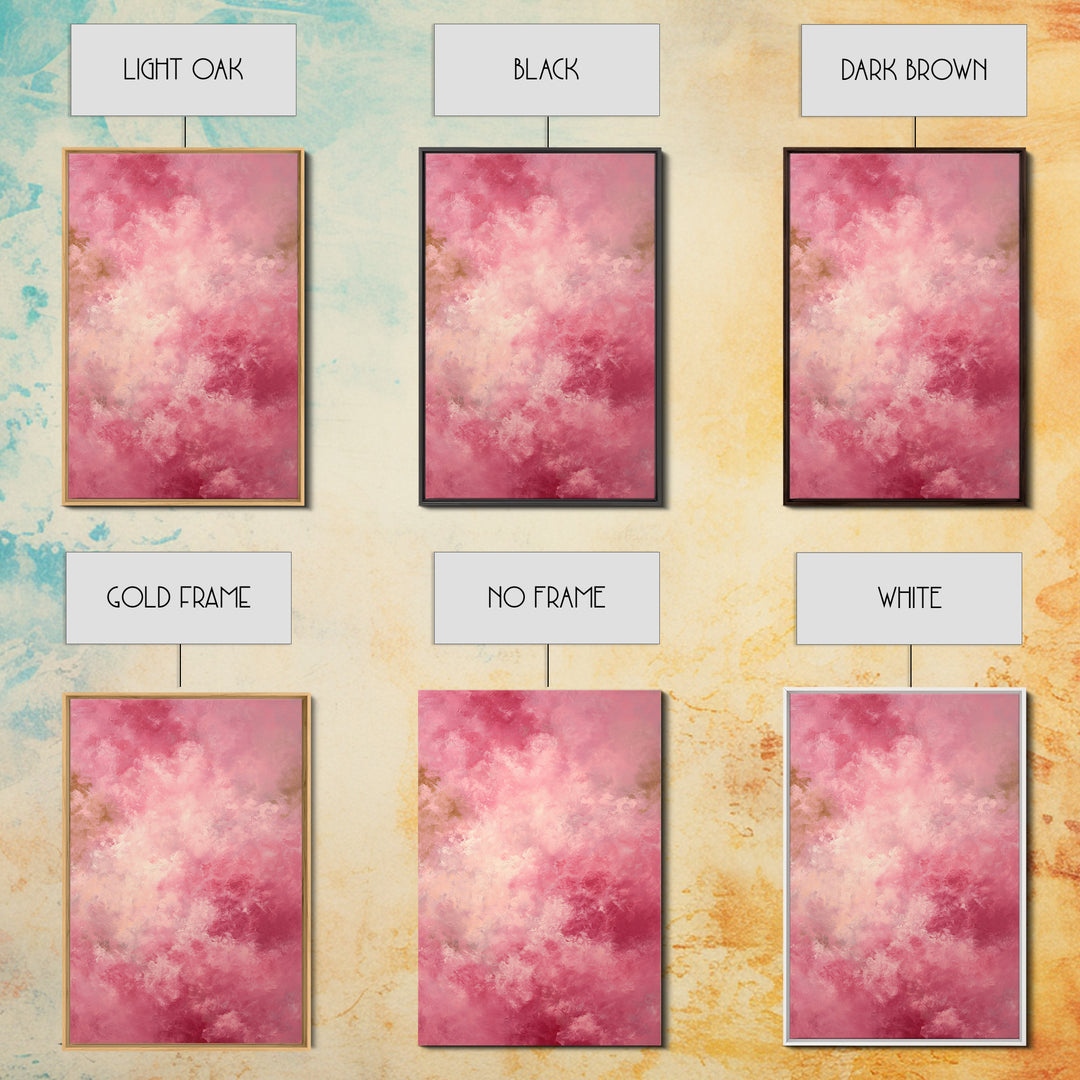 All Pink Cloudscape Framed Canvas Print, Monochrome Art, Mid Century Modern, Living Room Decor, Fine Art, Mono, Boho Wall Art, MON-2x3-68