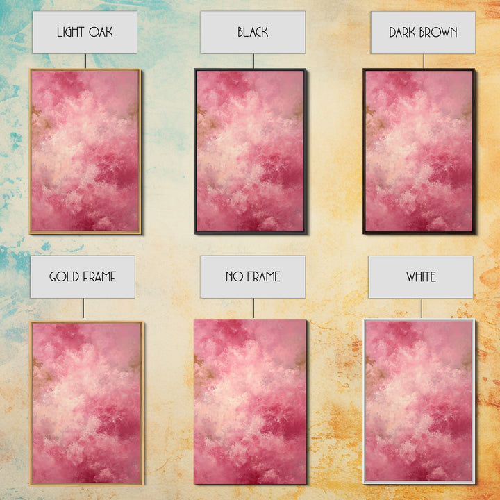 All Pink Cloudscape Framed Canvas Print, Monochrome Art, Mid Century Modern, Living Room Decor, Fine Art, Mono, Boho Wall Art, MON-2x3-68