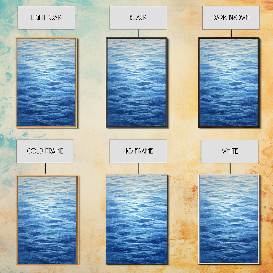 All Blue Ocean Abstraction Canvas Print, Monochrome Art, Bedroom Decor, Living Room Decor, Fine Art, Mono, Abstract Painting, MON-2x3-81