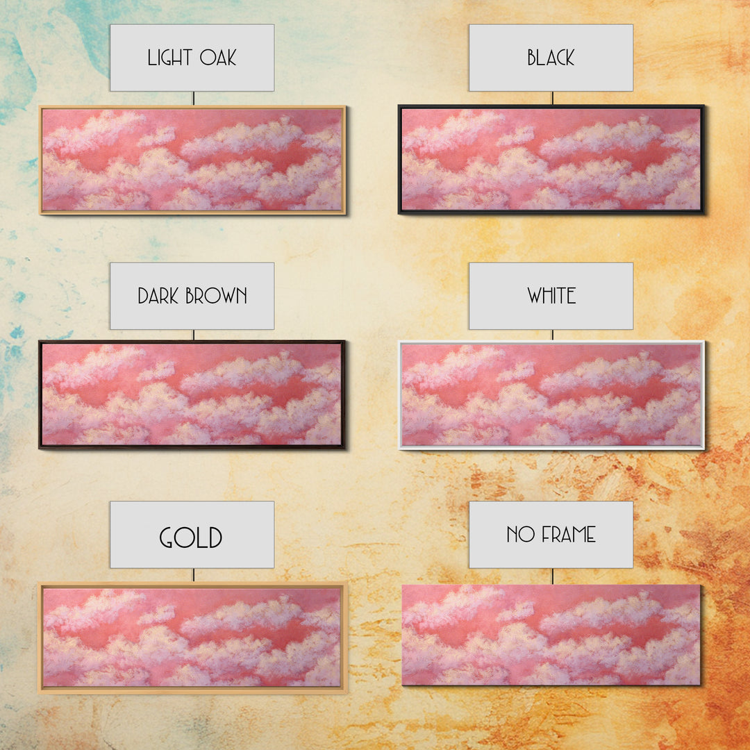 All Pink Cloudscape Canvas Print, Monochrome Art, Neutral Decor, Living Room Decor, Abstract Art, Mono, Home Decor, Poster, MON-3x1-100