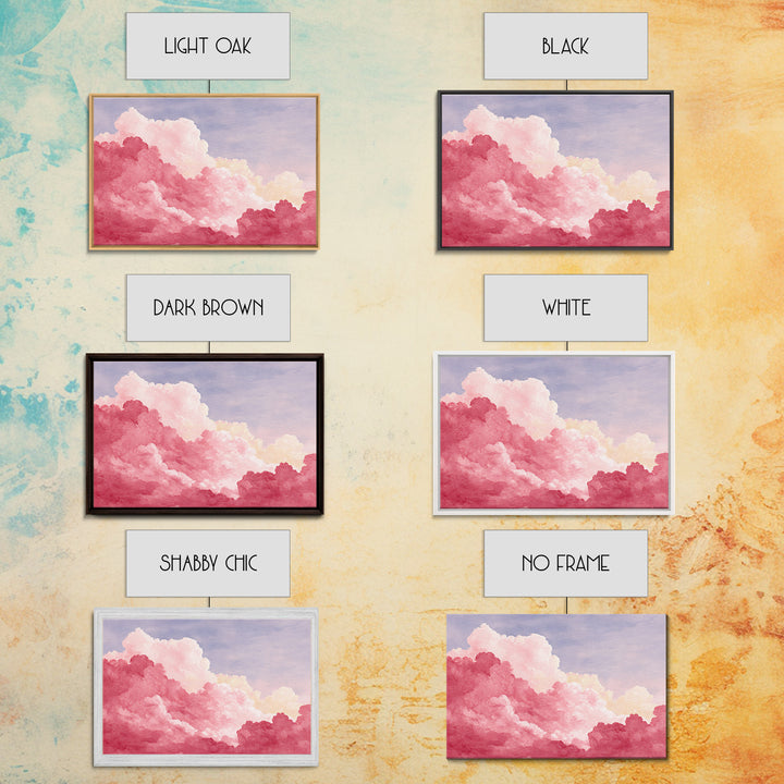 All Pink Cloudscape Framed Canvas Print, Monochrome Art, Gallery Decor, Living Room Decor, Abstract Art, Mono, Contemporary Art, MON-3x2-64
