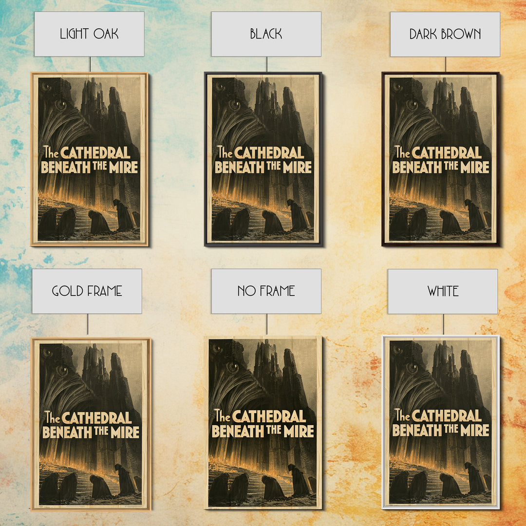 The Cathedral Beneath The Mire, English Language Horror Movie Poster, 1930s Horror Art, Gothic Cinema Wall Art, Canvas Print
