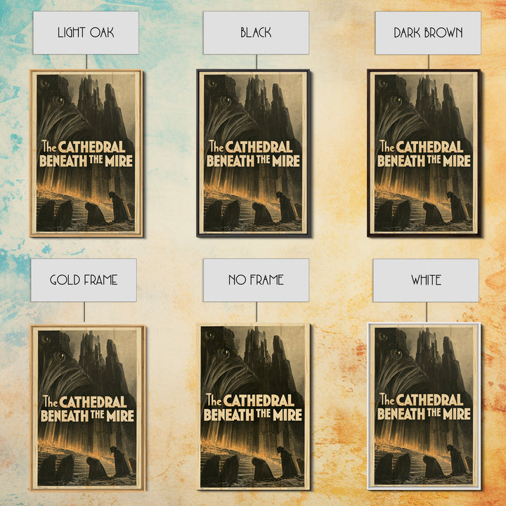 The Cathedral Beneath The Mire, English Language Horror Movie Poster, 1930s Horror Art, Gothic Cinema Wall Art, Canvas Print