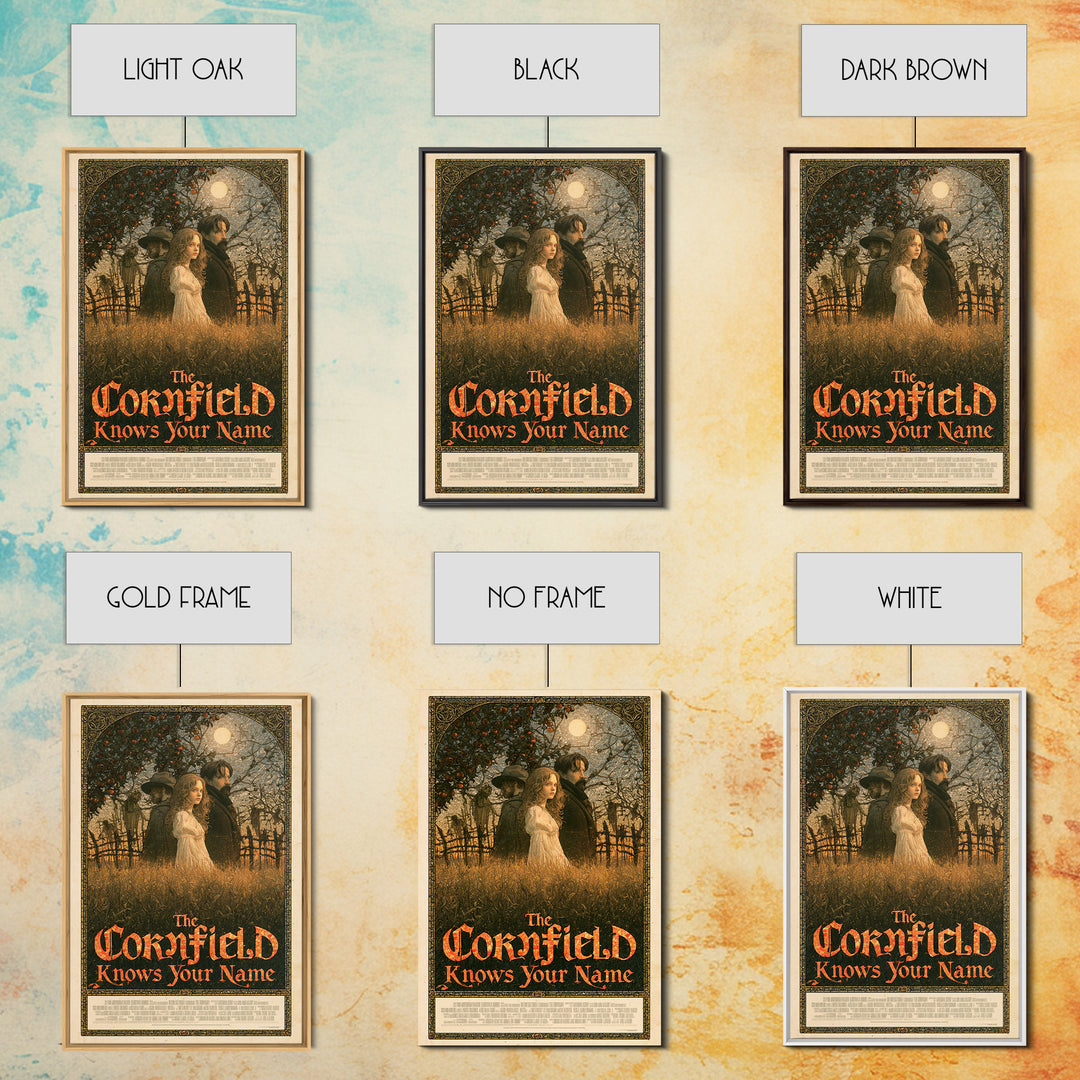 The Cornfield Knows Your Name, English Language Horror Movie Poster, Stained Glass Gothic Art, Classic Monster Poster, Canvas Print