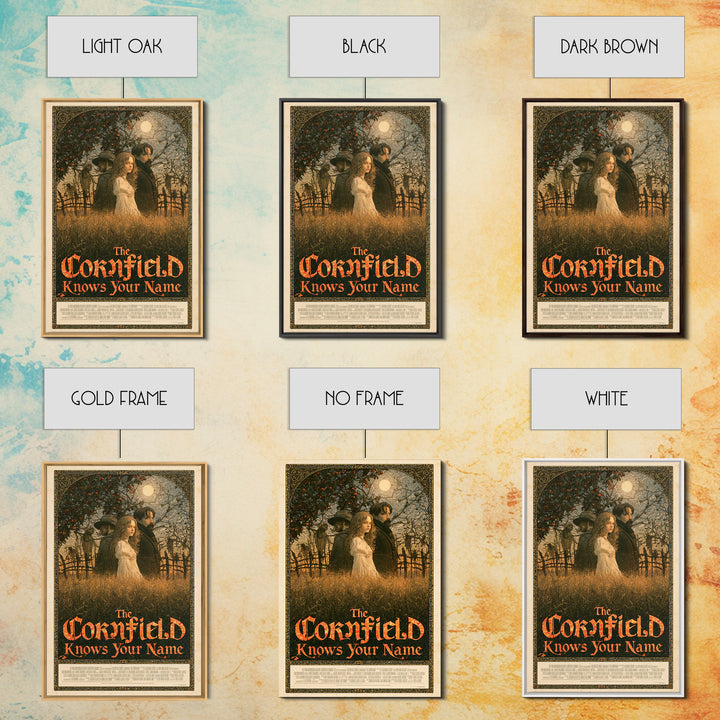 The Cornfield Knows Your Name, English Language Horror Movie Poster, Stained Glass Gothic Art, Classic Monster Poster, Canvas Print