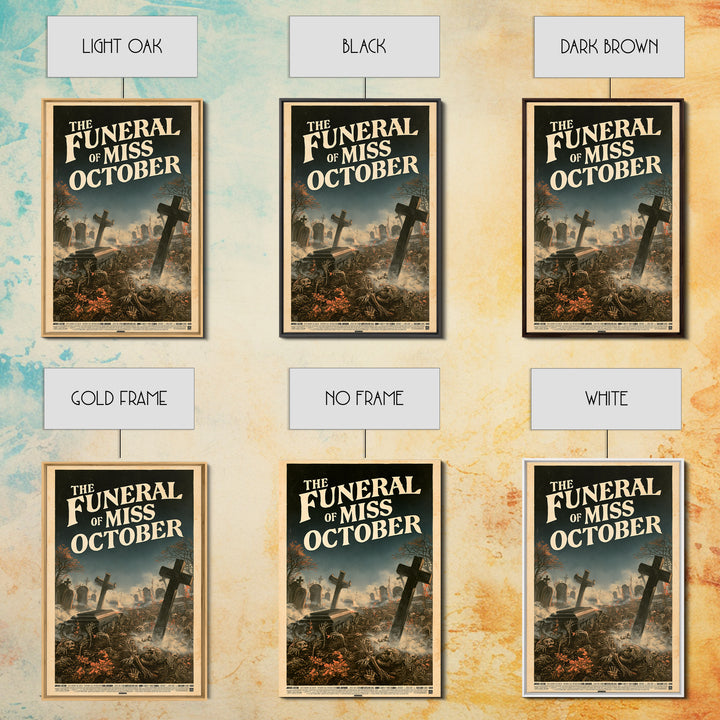 The Funeral Of Miss October, English Language Horror Movie Poster, Stained Glass Gothic Art, Cult Horror Poster, Canvas Print
