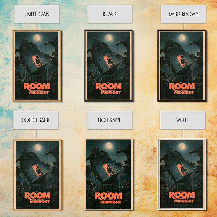 The Room That Arrives At Midnight, English Language Horror Movie Poster, Giallo Horror Art, Retro Horror Movie Art, Canvas Print