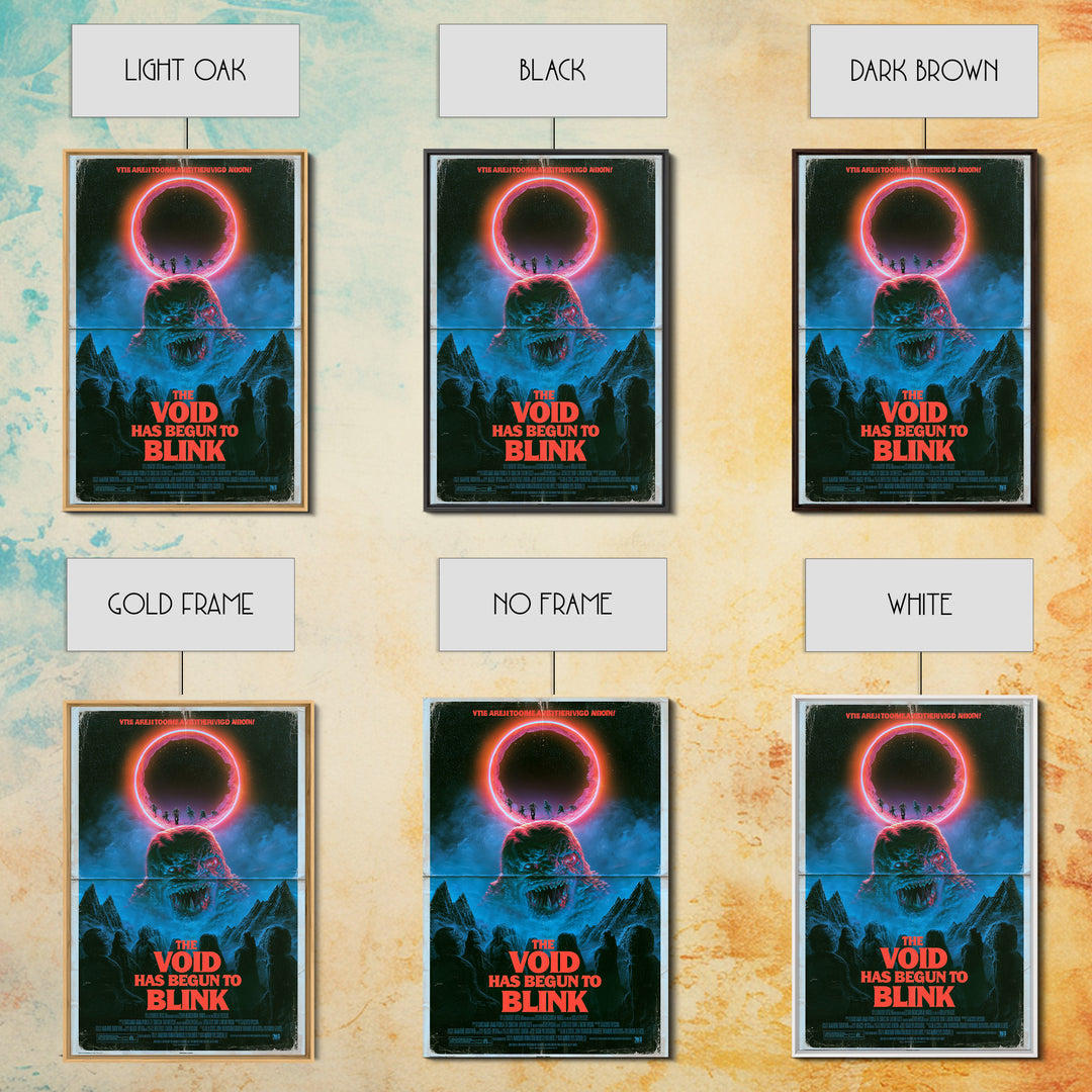 The Void Has Begun To Blink, English Language Horror Movie Poster, 1980s Vhs Nightmare Cover Inspired Art, Cult Horror Poster, Canvas Print