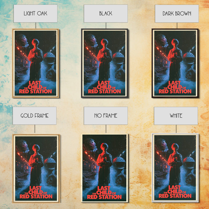 The Last Child Of Red Station, English Language Horror Movie Poster, 1980s Vhs Nightmare Cover Inspired Art, Retro Horror Movie Art