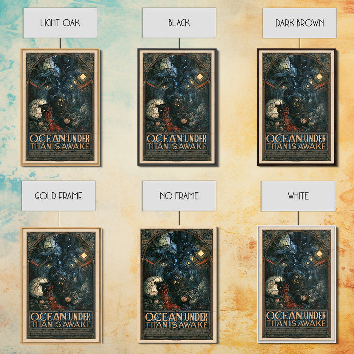 The Ocean Under Titan Is Awake, English Language Horror Movie Poster, Stained Glass Gothic Art, Cult Horror Poster, Canvas Print