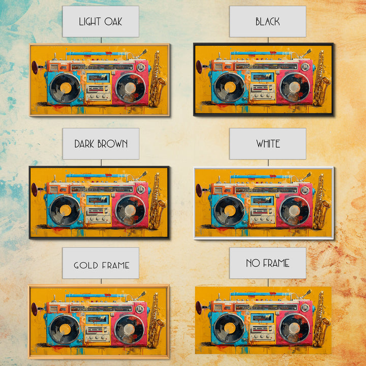 Hip Hop Boombox Canvas Print, Music Studio Art, Printable Wall Art, Studio Decor, Fine Art, Rhythm, Painting from Photo, MSA-2x1-61