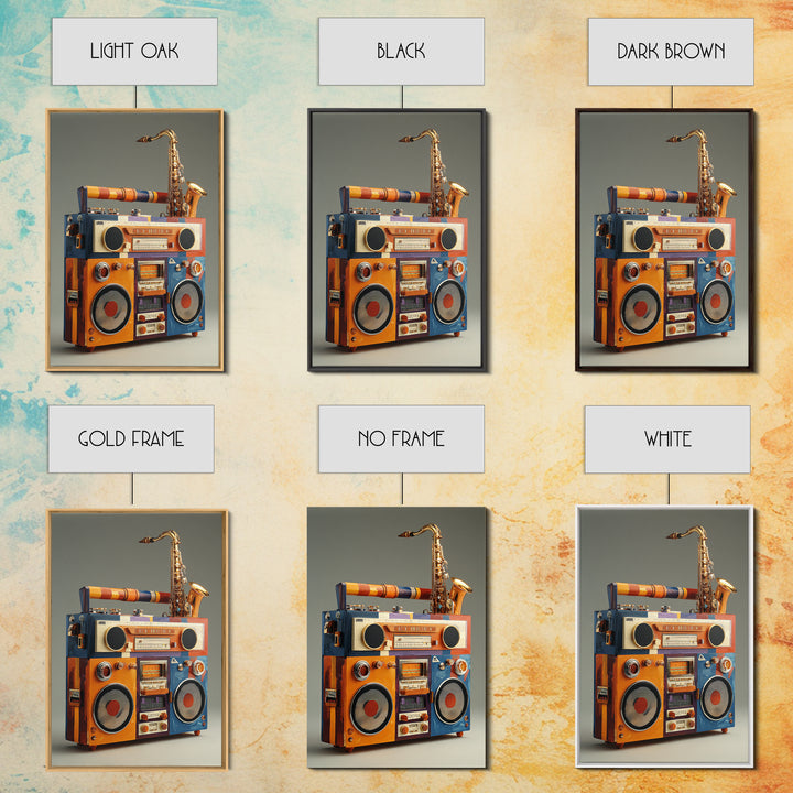 Hip Hop Boombox Canvas Print, Music Studio Art, Art Commission, Studio Decor, Rhythm, Watercolor Print, Commission Painting, MSA-2x3-49