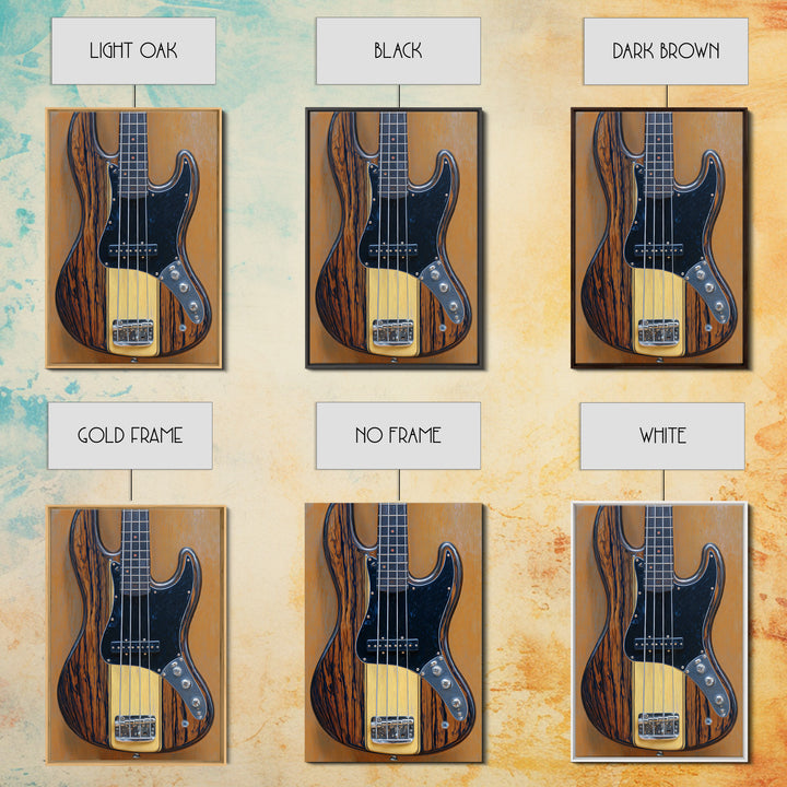 Bass Guitar Closeup Framed Canvas Print, Music Studio Art, Scripture Wall Art, Studio Decor, Fine Art, Rhythm, Travel Wall Art, MSA-2x3-93