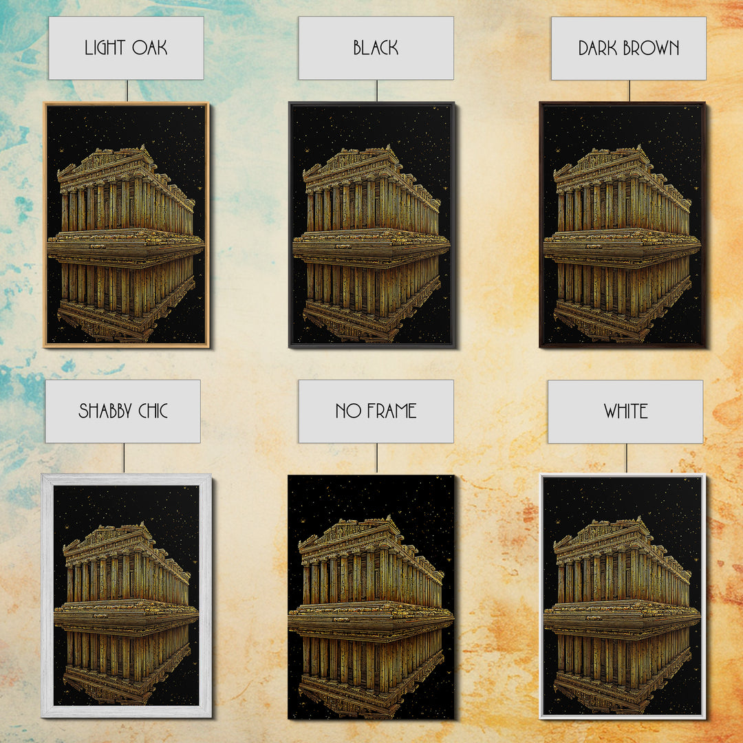 The Parthenon of Stars – Reflections of an Ancient Empire, Canvas Art, Canvas Gold Print, Canvas Wall Art, Man Cave Decor