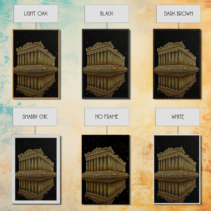 The Parthenon of Stars – Reflections of an Ancient Empire, Canvas Art, Canvas Gold Print, Canvas Wall Art, Man Cave Decor