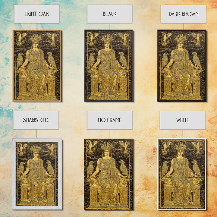 Ancient Goddess Hera Mosaic Canvas Gold Canvas Print, Mythology Inspired Art, Regal Home Decor, Wood Framed Wall Art