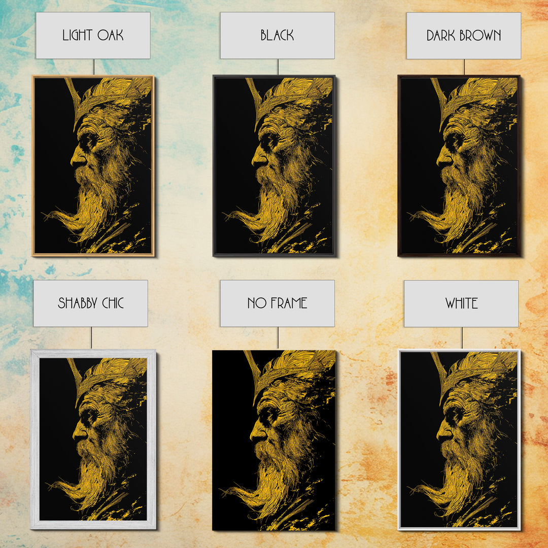 Canvas Gold Canvas Print, Abstract Face Art, Luxury Modern Wall Decor, Surreal Lips Artwork, Real Wood Frame Home Art