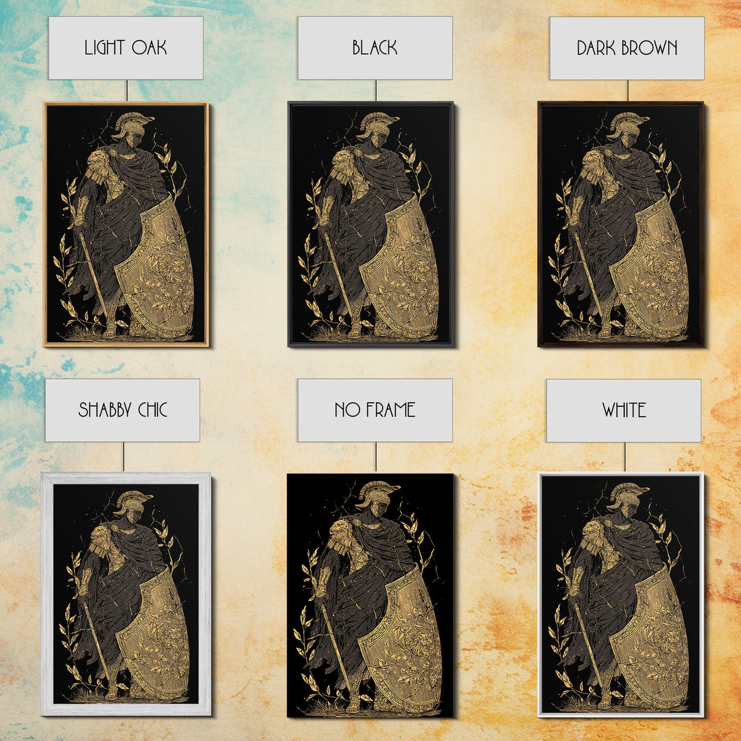 Chariot Goddess Canvas Gold Canvas Print, Ancient Mythology Art, Real Wood Frame, Celestial Wall Decor, Luxury Artwork