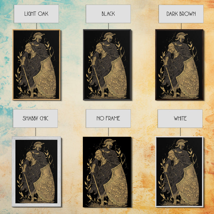 Chariot Goddess Canvas Gold Canvas Print, Ancient Mythology Art, Real Wood Frame, Celestial Wall Decor, Luxury Artwork
