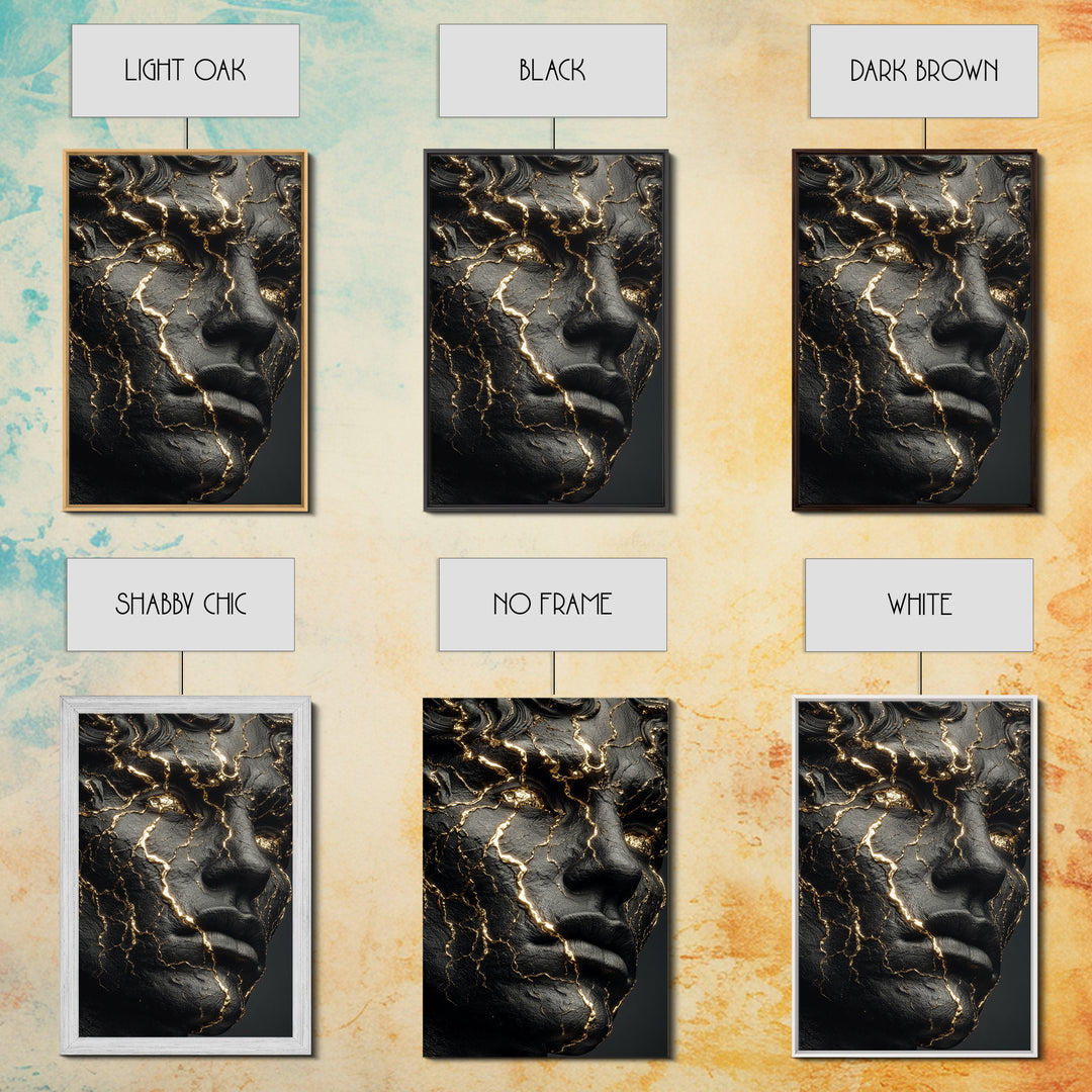 Emperor Portrait Canvas Gold Canvas Print, Ancient Roman Wall Art, Museum Style Home Decor, Classical Warrior Artwork, Wood Frame