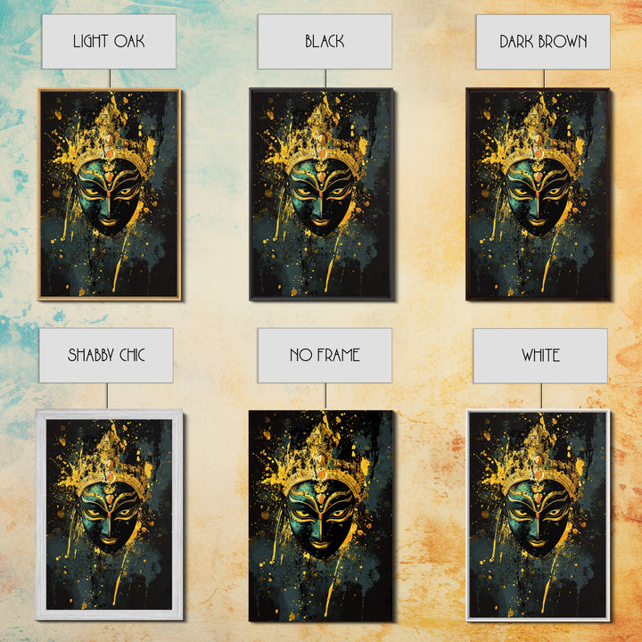 Mystical Goddess Face Artwork,Spiritual Wall Decor,Real Wood Frame,Bold Divine Art,Striking Sacred Home Accent