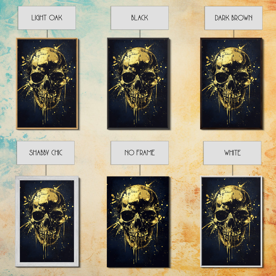 Bold Skull Artwork,Modern Gothic Wall Decor,Real Wood Frame,Striking Macabre Art,Edgy Statement Home Accent