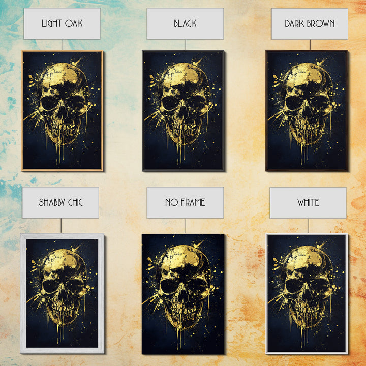 Bold Skull Artwork,Modern Gothic Wall Decor,Real Wood Frame,Striking Macabre Art,Edgy Statement Home Accent
