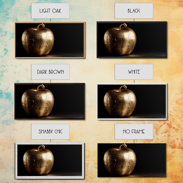 Golden Apple of Idunn Canvas Gold Art, Norse Mythology Canvas Art, Viking Wall Decor with real wood frame, unique man cave gift