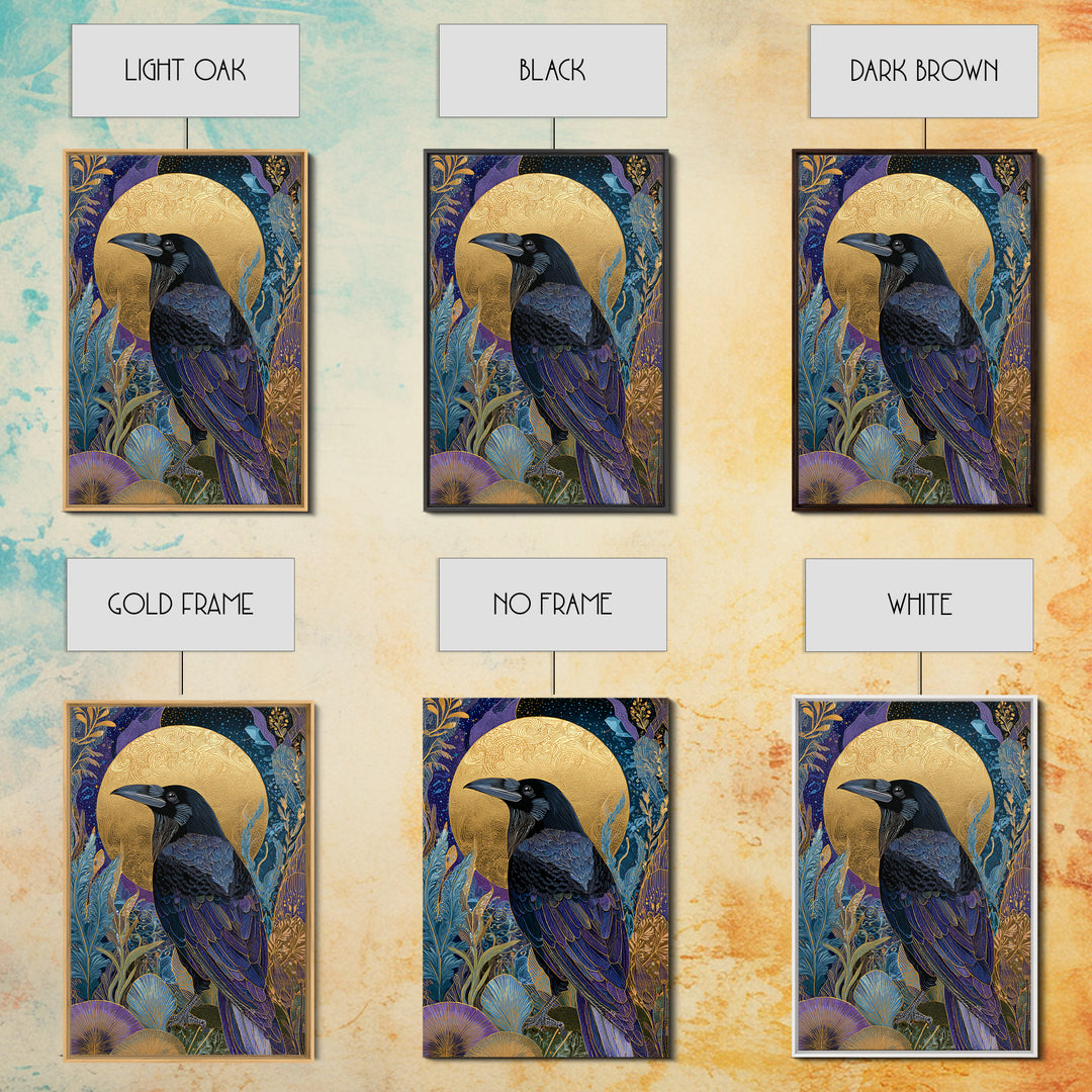 Odin Raven Pair Framed Canvas Print, Mythological Art, Print, Living Room Decor, Fine Art, Legend, Dark Academia Decor, MYT-2x3-75