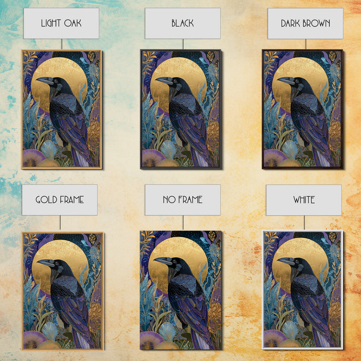 Odin Raven Pair Framed Canvas Print, Mythological Art, Print, Living Room Decor, Fine Art, Legend, Dark Academia Decor, MYT-2x3-75