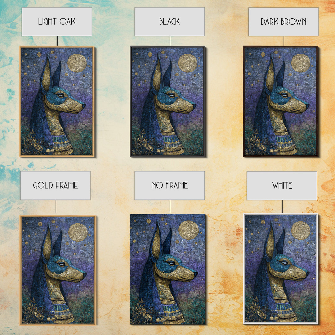 Anubis Profile with Desert Stars Canvas Print, Mythological Art, Printable Art, Living Room Decor, Legend, Unique Home Decor, MYT-2x3-91