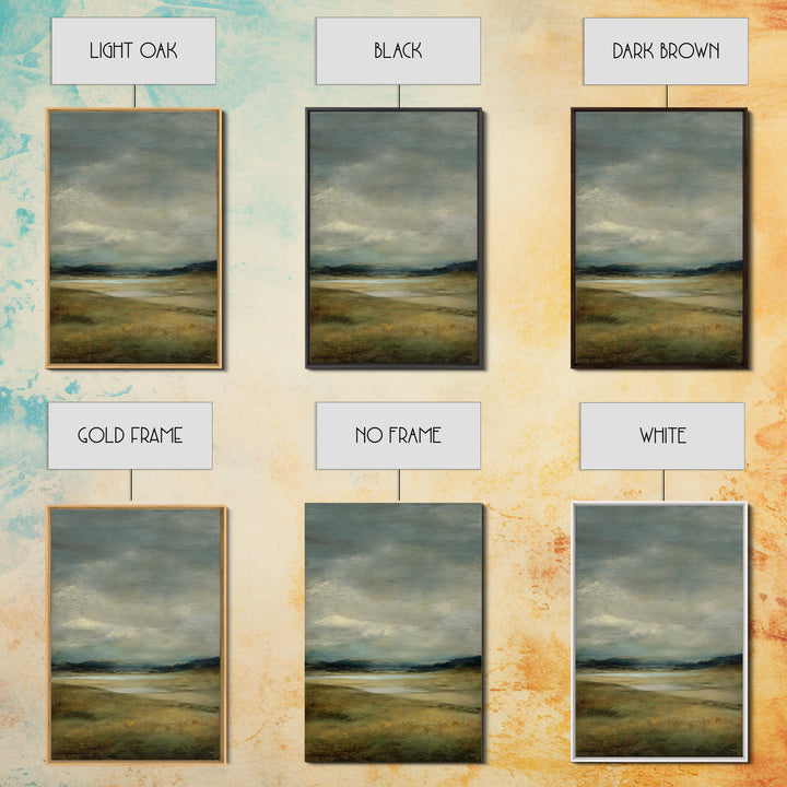Storm Clouds over a Rolling Prairie Framed Canvas Print, Nature Art, Wall Hangings, Living Room Decor, Fine Art, Nature, NAT-2x3-94