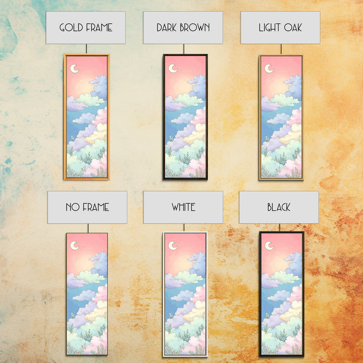 Pastel Rainbow with Soft Cloud Shapes Canvas Print, Nursery Decor, Wall Decal, Abstract Art, Nursery, Wall Light, NDE-1x3-85
