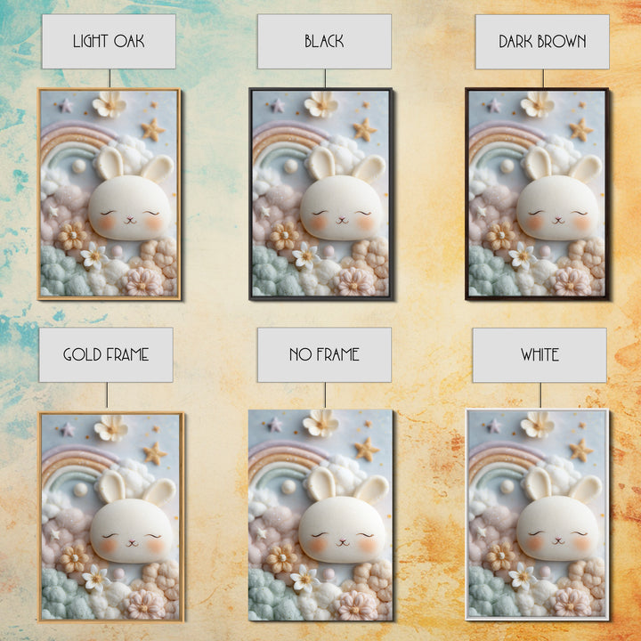 Cloud Rainbow and Raindrop Composition Framed Canvas Print, Nursery Decor, Canvas, Fine Art, Nursery, Playroom Decor, NDE-2x3-100