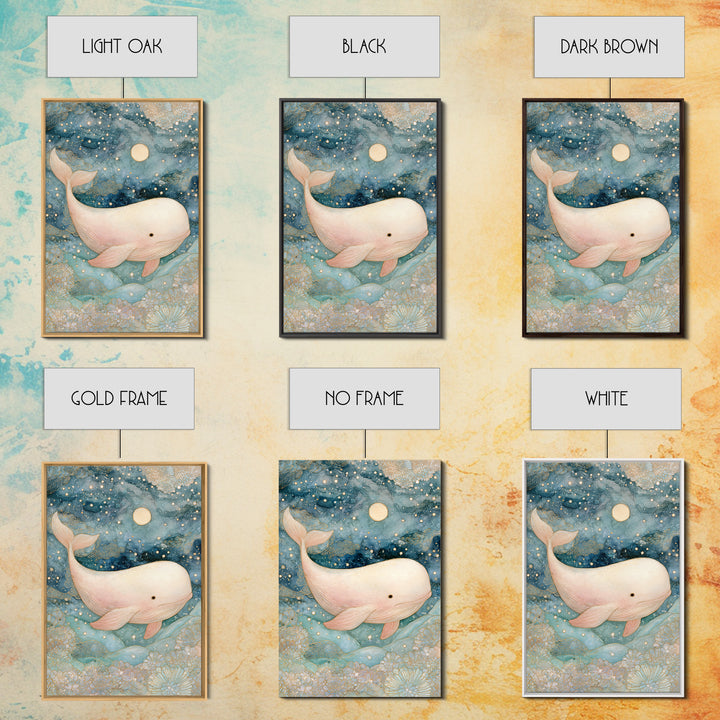 Baby Whale Swimming Through Stars Canvas Print, Nursery Decor, Gallery Decor, Fine Art, Nursery, Wall Art, Home Decor, NDE-2x3-16