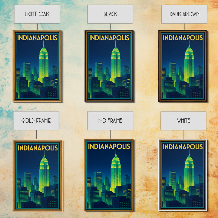 Indianapolis Travel Poster, Canvas Print, Cyberpunk Style City Art, Indianapolis City Art, Wanderlust Decor, Home Office Decor