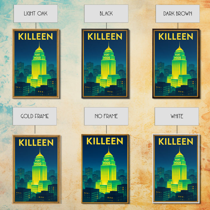 Killeen Travel Poster, Canvas Print, Electric Night Poster Art, Killeen Wall Art, Travel Poster Art, Travel Art Print, Vintage Travel Art