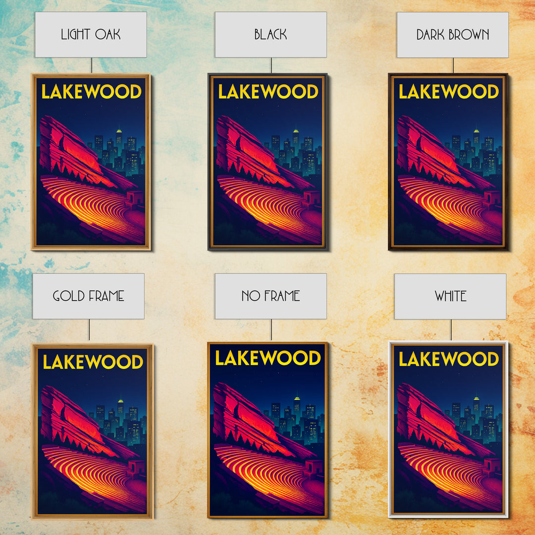 Lakewood Travel Poster, Canvas Print, Cyberpunk Style City Art, Lakewood Travel Art, Travel Wall Art, City Illustration, Fine Art Print
